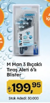 M Man 3 Bıçaklı Tıraş Aleti 6'Lı Blister
