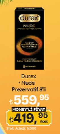 Durex Nude Prezervatif 8'Li