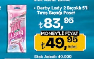 Derby Lady 2 Bicakli 5'Li Tiras Bicagi Poşet
