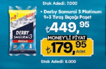 Derby Samurai 3 Platinum 9+3 Tiras Bicagi Poşet