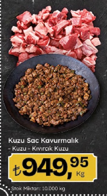 Kuzu Saç Kavurmalık - Kuzu Kıvırcık Kuzu 1 Kg