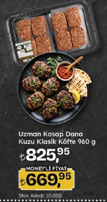 Uzman Kasap Dana Kuzu Klasik Köfte 960 G