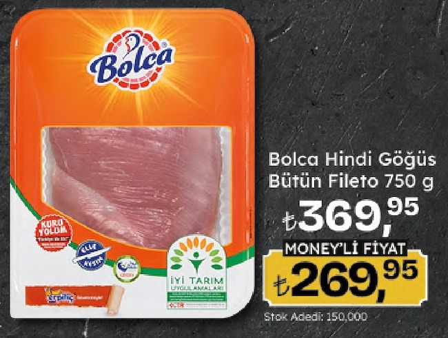 Bolca Hindi Göğüs Bütün Fileto 750 G