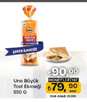Uno Büyük Tost Ekmeği 550 G