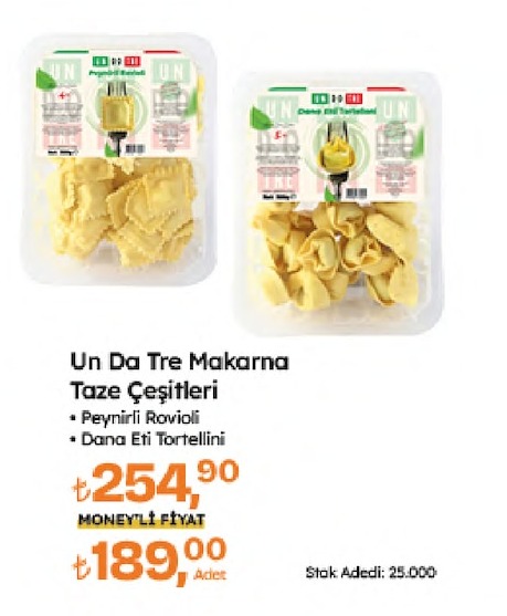 Un Da Tre Makarna Taze Çeşitleri 2X250 G