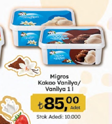 Migros Kakao Vanilya/Vanilya 1L