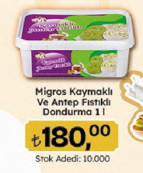 Migros Kaymaklı Ve Antep Fıstıklı Dondurma 1 L