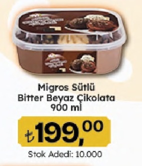 Migros Sütlü Bitter Beyaz Çikolata 900 Ml