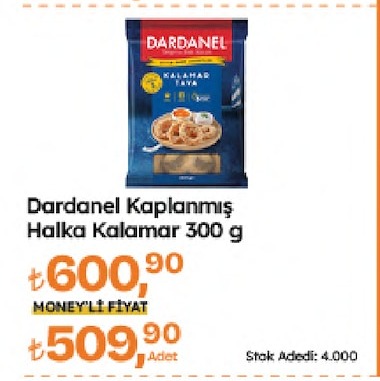 Dardanel Kaplanmış Halka Kalamar 300 G