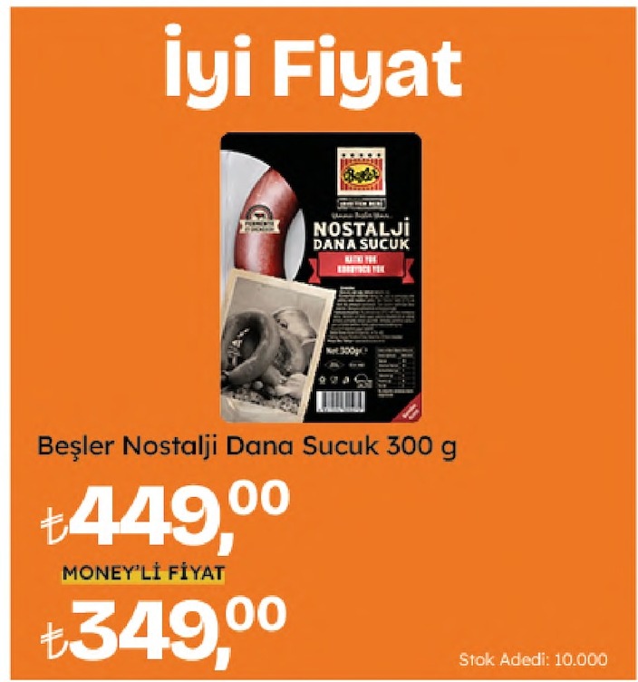 Beşler Nostalji Dana Sucuk 300 G
