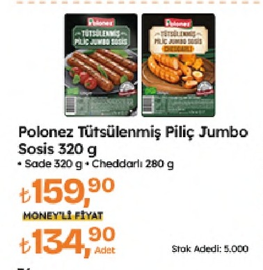 Polonez Tütsülenmiş Piliç Jumbo Sosis 320 G
