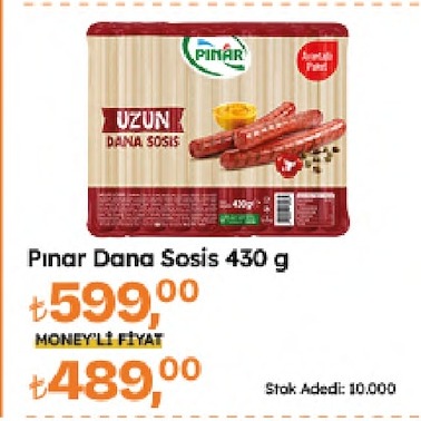 Pınar Dana Sosis 430 G