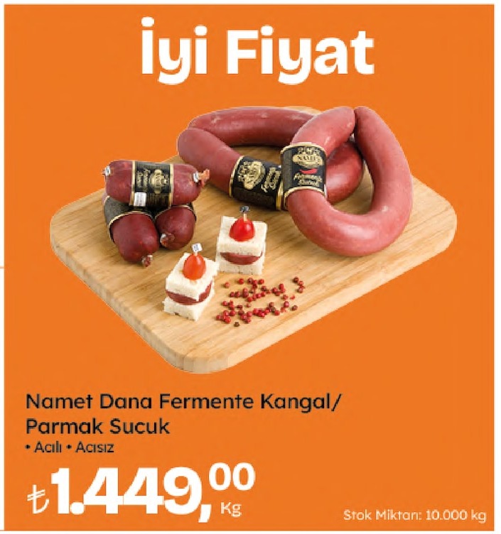 Namet Dana Fermente Kangal/Parmak Sucuk Acılı Acısız