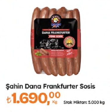 Şahin Dana Frankfurter Sosis 1Kg