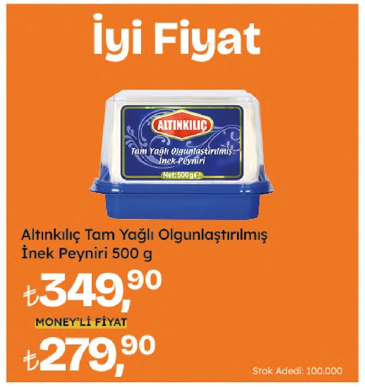 Altınkılıç Tam Yağlı Olgunlaştırılmış İnek Peyniri 500G