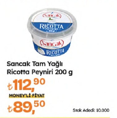 Sancak Tam Yağlı Ricotta Peyniri 200G