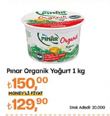 Pınar Organik Yoğurt 1 Kg