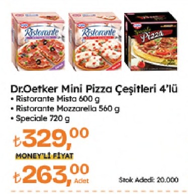 Dr. Oetker Mini Pizza Çeşitleri 4'Lü