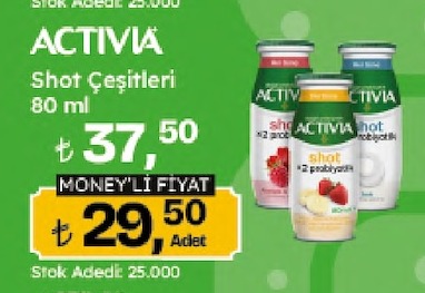 Activia Shot Çeşitleri 80Ml