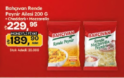 Bahçıvan Rend Peynır Ailesı 200 G + Cheddarlı + Mozzarella