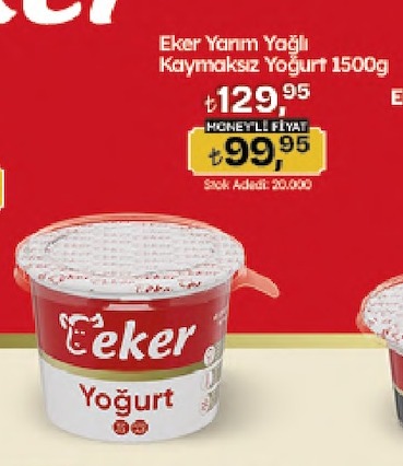 Eker Yarım Yağlı Kaymaksız Yoğurt 1500G