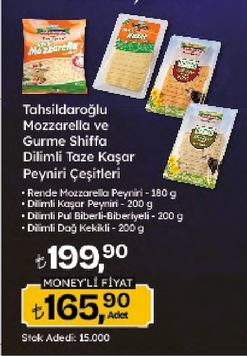 Tahsildaroğlu Mozzarella Ve Gurme Shiffa Dilimli Taze Kaşar Peyniri Çeşitleri 180G