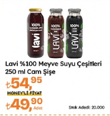 Lavi %100 Meyve Suyu Çeşitleri 250 Ml Cam Şişe