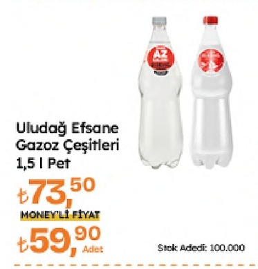 Uludağ Efsane Gazoz Çeşitleri 1,5 I Pet