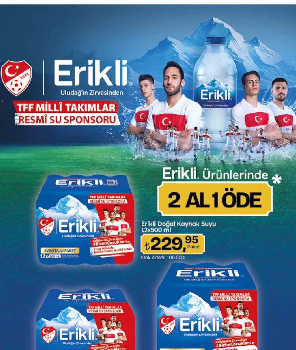 Erikli Doğal Kaynak Suyu 12X500 Ml