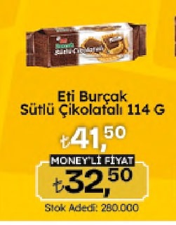 Eti Burçak Sütlü Çikolatalı 114 G