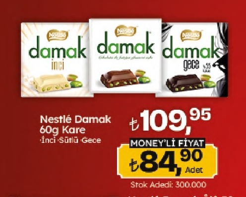 Nestlé Damak 60G Kare İnci, Süslü, Gece