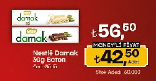 Nestlé Damak 30G Baton İnci-Sütu