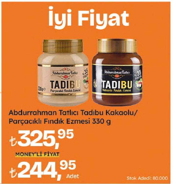 Abdurrahman Tatlıcı Tadıbu Kakaolu/ Parçacıklı Fındık Ezmesi 330 G