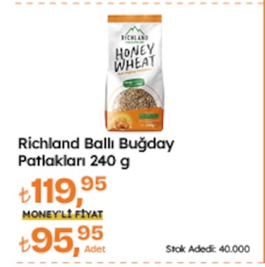 Richland Ballı Buğday Patlakları 240 G