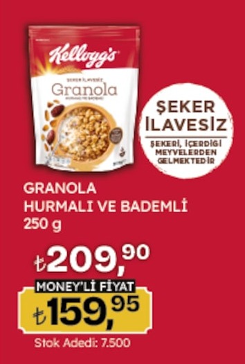 Kellogg'S Granola Hurmalı Ve Bademli 250 G