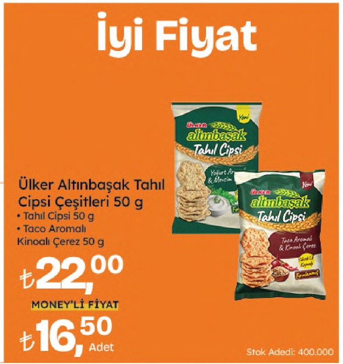 Ülker Altınbaşak Tahıl Cipsi Çeşitleri 50 G