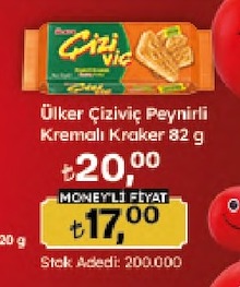 Ülker Çizivic Peynirli Kremalı Kraker 82 G
