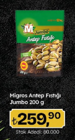 Migros Antep Fıstığı Jumbo 200 G