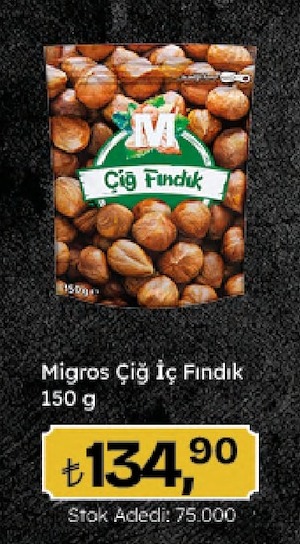 Migros Çiğ İç Fındık 150 G