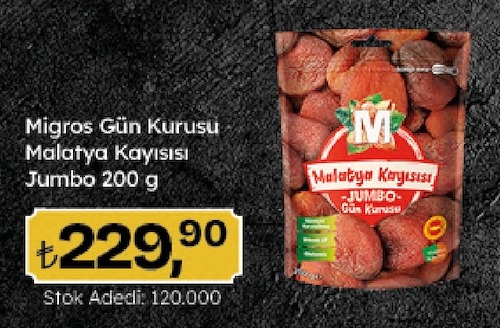 Migros Gün Kurusu Malatya Kayisisi Jumbo 200 G