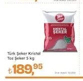 Türk Şeker Kristal Toz Şeker 5 Kg