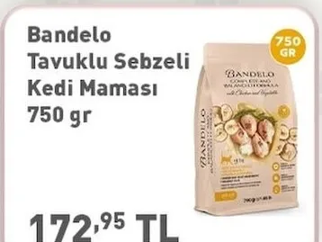 Bandelo Tavuklu Sebzeli Kedi Maması 750 Gr