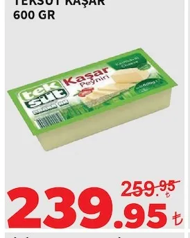 Teksüt Kaşar 600 Gr