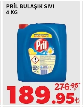 Pril Bulaşik Sivi 4 Kg