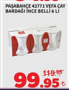 Paşabahçe 42771 Vefa Çay Bardaği İnce Belli 6 Li