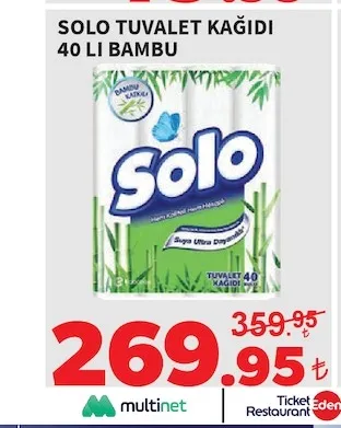 Solo Tuvalet Kağıdı 40 Li Bambu