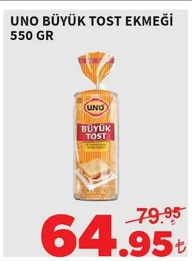 Uno Büyük Tost Ekmeği 550 Gr