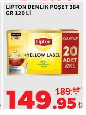 Lipton Demlik Poşet 384 Gr 120 Li