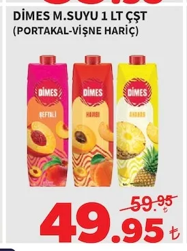 Dimes M.Suyu 1 Lt Çşt (Portakal-Vişne Hariç)