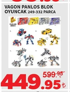 Vagon Panlos Blok Oyuncak 249-332 Parça